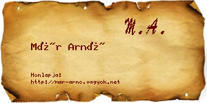 Már Arnó névjegykártya